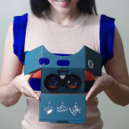 I Am Cardboard VR Box | The Best Google Cardboard Virtual Reality Viewer for iPhone and Android | Google Cardboard v2 Headset Inspired | Small and Unique Travel Gift Under 20 Dollars (Blue)