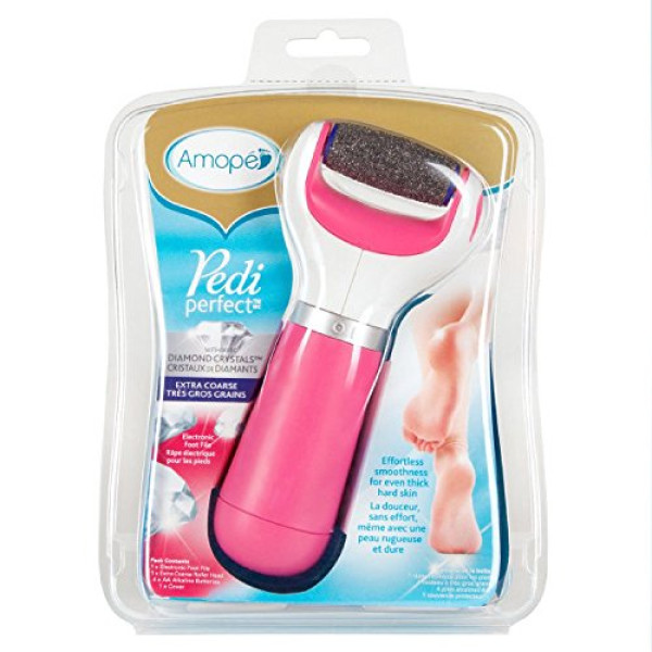 Amope Pedi Perfect Electronic Foot File, Extra Coarse Callous Remover for Feet, Hard and Dead Skin - Batteries included