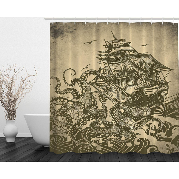 Shop Beautiful Ocean Shower Curtain Sail Boat Fo..