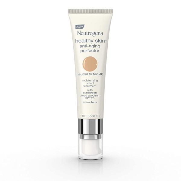 Neutrogena Healthy Skin Anti-Aging Perfector Tinted Facial Moisturizer and Retinol Treatment with Broad Spectrum SPF 20 Sunscreen with Titanium Dioxide, 40 Neutral