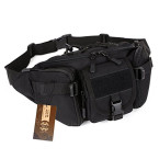 DYJ Utility Multipurpose Molle Tactical Waist Bag Hip Pack Military Fanny Pack Compact Waterproof Hip Belt Bag Pouch Hiking Climbing Outdoor Bumbag (Black)