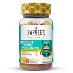 Zarbee's Naturals Toddler Complete Multivitamin Gummies, Natural Fruit Flavors, for Children Ages 2-4, 110 Gummies (1 Bottle) With Essential Vitamins including B-Complex