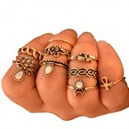 Buy SUNSCES Silver Plated Joint Knuckle Nail Ring Set Online in Pakistan