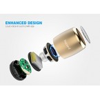 BUY ANCORD MICRO BLUETOOTH SPEAKER TWS SYSTEM PORTABLE TINY BODY LOUD VOICE SHUTTER BUTTON SELFIE FEATURES (GOLD) IMPORTED FROM USA