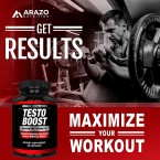 TESTOBOOST Test Booster Supplement - Natural Herbal Pills - Boost Muscle Growth - Arazo Nutrition USA Sale in UAE