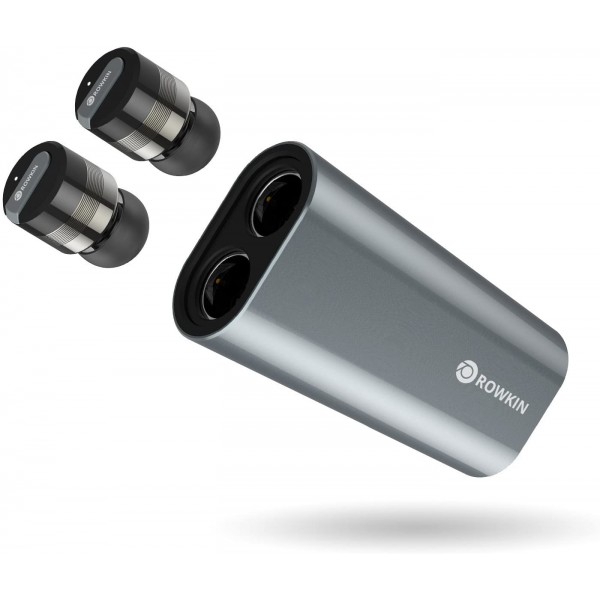 Rowkin Bit Stereo True Wireless In-Ear Headphones w/ Dual-Purpose Power Bank (NAAC10AB) - Space Gray