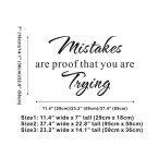 Mistakes are Proof that you are Trying Quote Saying Inspirational Vinyl Wall Sticker Removable Words online in UAE