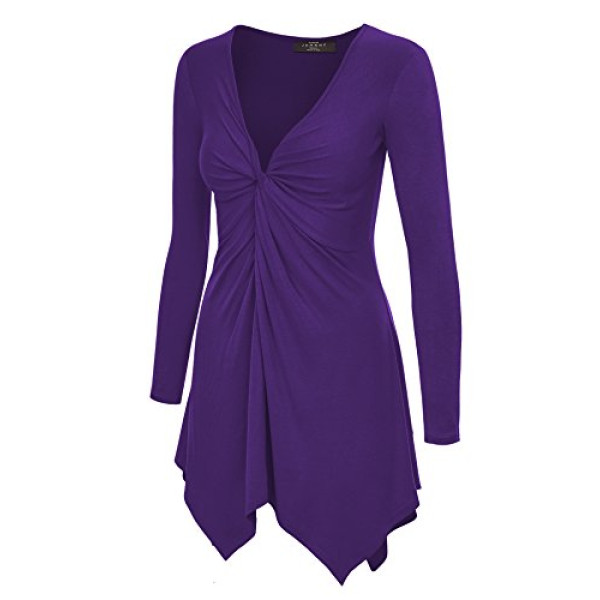 Buy Womens Long Sleeve Knot Baby Doll Tunic Top ..