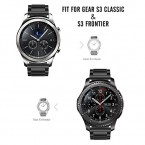 Gear S3 Frontier Band XL/Large,Oitom Premium Solid Stainless Steel Watch Bands Link Bracelet Strap for Samsung Gear S3 Classic Gear S3 Frontier sports Smart Watch Fitness Black