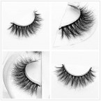 Mink 3D Lashes Dramatic Makeup Strip Eyelashes 100% Siberian Fur Fake Eyelashes Hand-made False Eyelashes 1 Pair Package Miss Kiss (3D04)