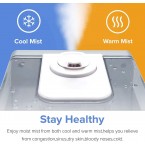 LEVOIT Humidifiers for Large Room Bedroom (6L), Warm and Cool Mist Ultrasonic Air Vaporizer for Home Whole House Babies, Customized Humidity, Remote Control, Whisper-Quiet (White)