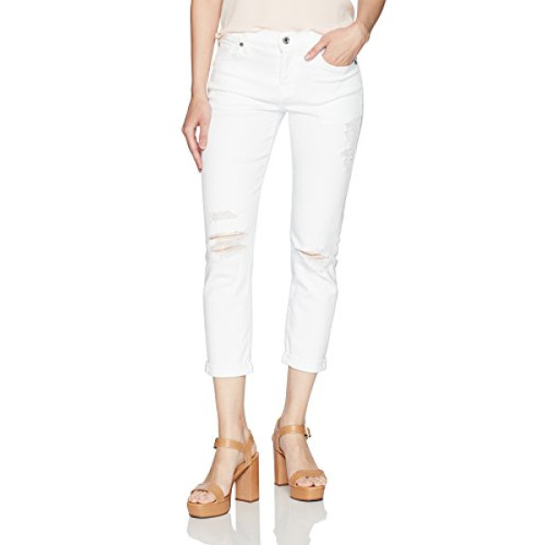 7 For All Mankind Women's Josefina Boyfriend Jean, White Timeless 3, 23