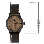 Get online Genuine Leather Strap with wooden Dial Men`s Watches in UAE 