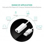 UGREEN USB Sound Card External Converter USB Audio Adapter with 3.5mm Aux Stereo for Headset, PC, Laptops, Desktops, PS4, Windows, Mac, and Linux White