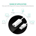 UGREEN USB Sound Card External Converter USB Audio Adapter with 3.5mm Aux Stereo for Headset, PC, Laptops, Desktops, PS4, Windows, Mac, and Linux White