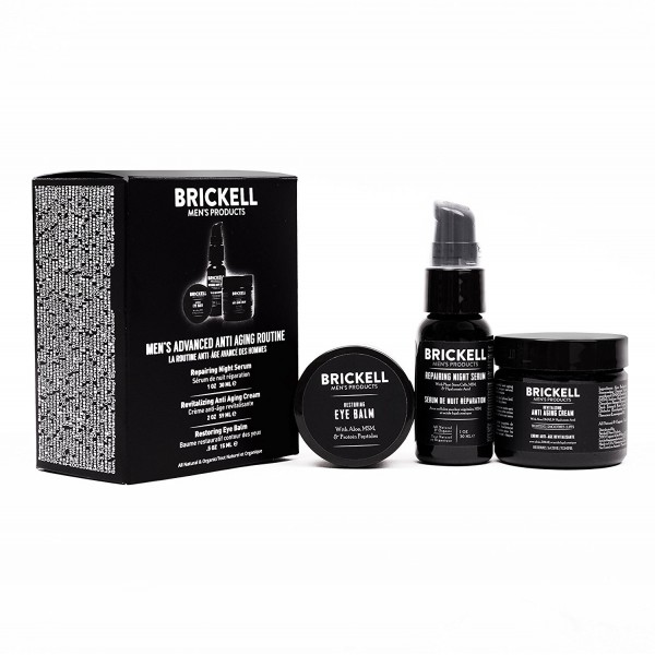 Brickell Men's Advanced Anti-Aging Routine, Night Face Cream, Vitamin C Facial Serum & Eye Cream Online in UAE