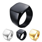 Buy Enhong Signet Biker Rings Solid Polished Stainless Steel Ring For Men For Sale In UAE