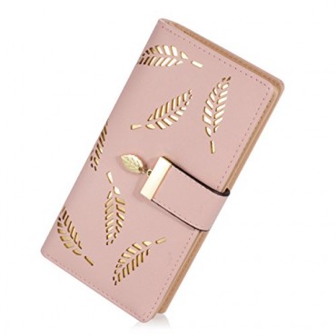 Buy Women's Long Leaf Bifold Wallet Leather Card Holder Online in UAE