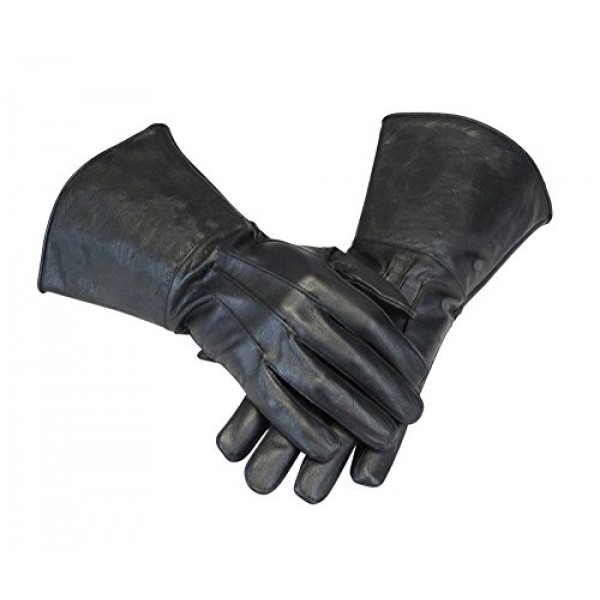 leather gauntlet gloves long arm cuff shop online in UAE