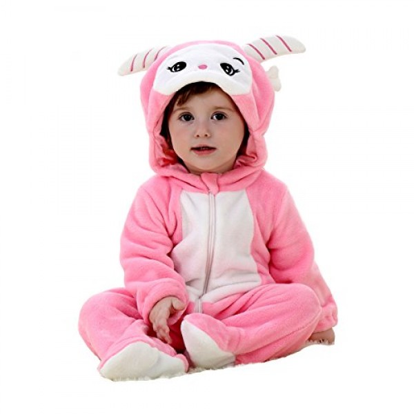 babypoem unisex-baby flannel romper animal onesie pajamas outfits shop online in UAE
