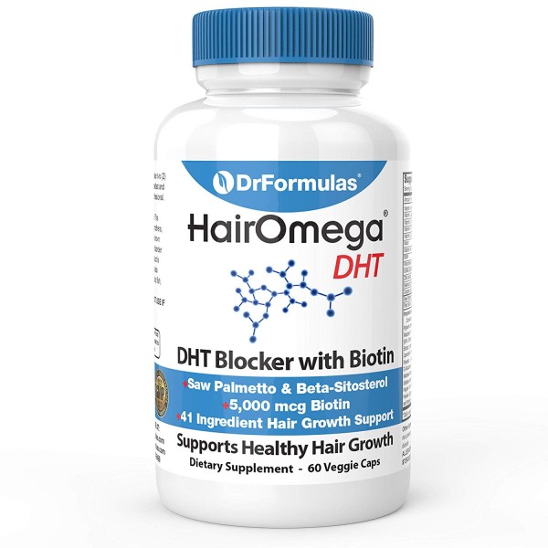 DrFormulas HairOmega DHT Blocker Biotin 5000 mcg Vitamins for Hair Growth Supplement | Hair Loss Pills for Men & Women sale in Pakistan