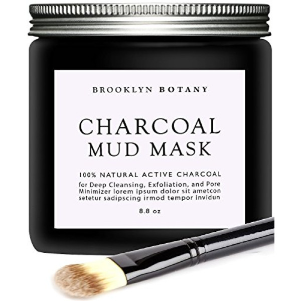 Activated Charcoal Mud Mask + Free Facial Brush ..
