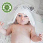 luxury extra soft baby bamboo hooded towel with adorable bear design shop online in UAE