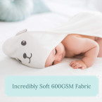 luxury extra soft baby bamboo hooded towel with adorable bear design shop online in UAE