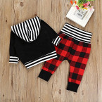 outfit baby boy girl long sleeve black hoodie with check pocket shop online in UAE