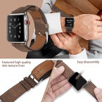 Top4cus Genuine Leather I watch Strap Replacement Band Stainless Metal Clasp, Apple Watch Series Made in USA 