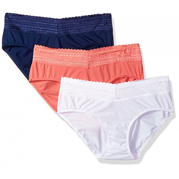 Warner's Women's Blissful Benefits No Muffin Top 3 Pack Lace Hipster Panties sale in UAE