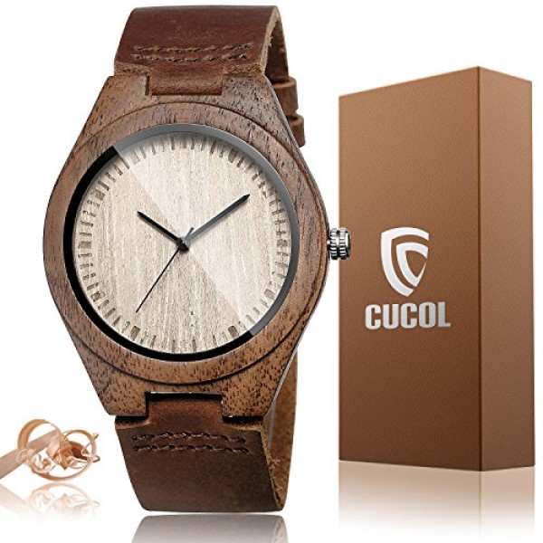 Shop online Best Quality wooden Case Men Quartz Wrist Watch in UAE