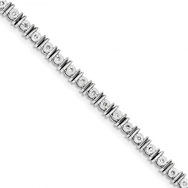 Buy ICE CARATS 925 Sterling Silver Diamond Tennis Bracelet Online in UAE