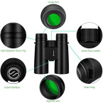 High Quality HD Binocular Telescopes BAK4 Waterproof With Carry bag and Neck Strap Made in USA