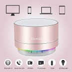 BUY ELEMUSI BLUETOOTH SPEAKER,PORTABLE STEREO OUTDOOR SPEAKER,MINI WIRELESS SPEAKER WITH HD AUDIO AND ENHANCED BASS, BUILT-IN-MIC SPEAKERPHONE, FM RADIO AND TF CARD PLAY MUSIC (ROSE GOLD) IMPORTED FROM USA