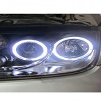 Qasim 2 Pcs White 80MM Car Angel Eyes Halo Rings COB Light Circle Ring Headlight Lamp with Plastic Cover 12V 24V