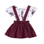 ccsdr baby girl strap infant floral print shirt jumpsuit outfit set shop online in UAE