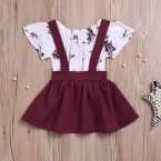 ccsdr baby girl strap infant floral print shirt jumpsuit outfit set shop online in UAE