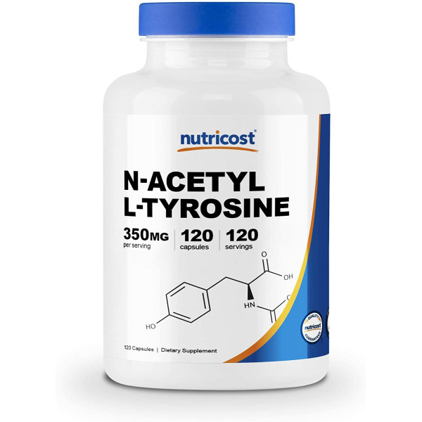 Nutricost N-Acetyl L-Tyrosine (NALT) 350mg, 120 Capsules - Gluten Free, Non-GMO