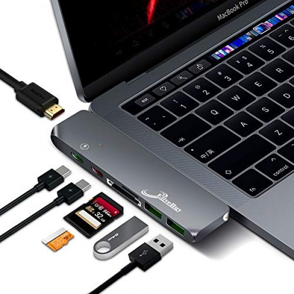 Shop online Import Quality 7in 1USB C Hub Adapter with Card Reader In UAE 