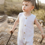 xiaoreddou baby solid white rompers kids sleeveless jumpsuits one cotton clothing shop online in UAE