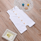 xiaoreddou baby solid white rompers kids sleeveless jumpsuits one cotton clothing shop online in UAE