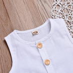 xiaoreddou baby solid white rompers kids sleeveless jumpsuits one cotton clothing shop online in UAE