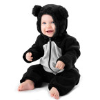 funzies baby bunting fleece hooded romper bodysuit bearblack shop online in UAE