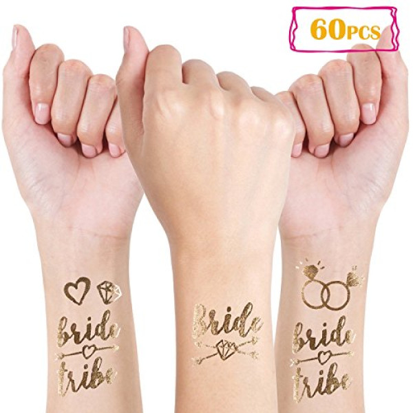 Buy Bachelorette Party Tattoos Gold Bride Tribe ..