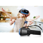 VR Headset Compatible with iPhone & Android Phone - Universal Virtual Reality Goggles - Play Your Best Mobile Games 360 Movies with Soft & Comfortable New 3D VR Glasses | Blue | w/ Eye Protection