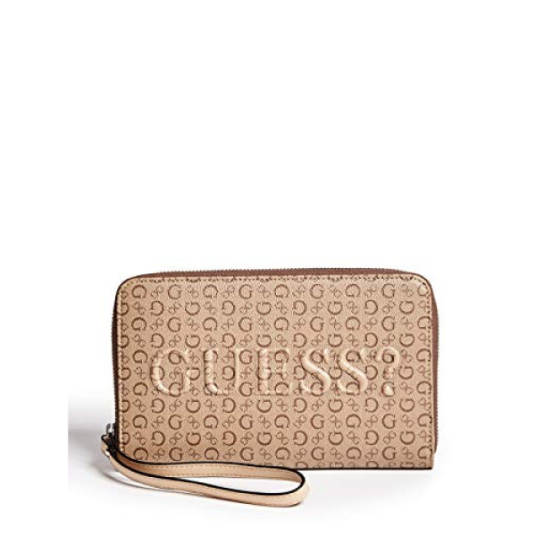 BUY GUESS FACTORY WOMEN'S RIGDEN LOGO LARGE ZIP-AROUND WALLET IMPORTED FROM USA