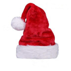 Buy Christmas Hat for Child Extra Thicken Red and White Plush Santa Hat sale online in UAE