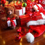 Buy Christmas Hat for Child Extra Thicken Red and White Plush Santa Hat sale online in UAE