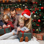 Buy Christmas Hat for Child Extra Thicken Red and White Plush Santa Hat sale online in UAE